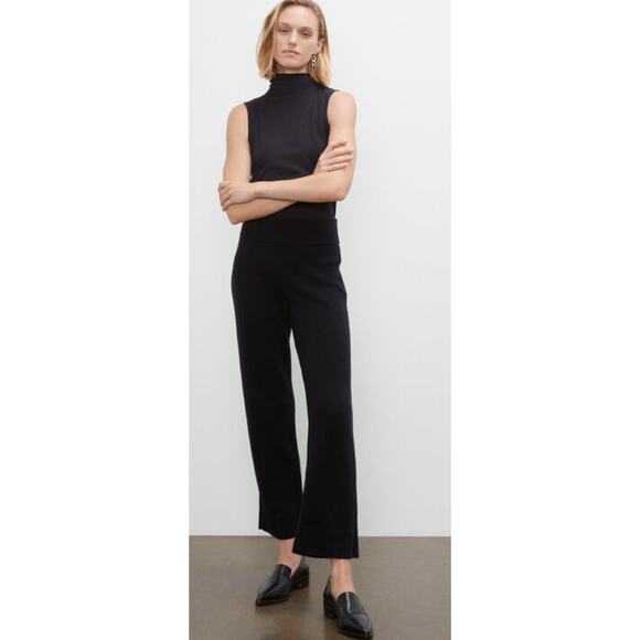 Club Monaco Pants - Club Monaco Black Long Wool Blend Knit Pull on Pants Stretch Casual Wardrobe XL
